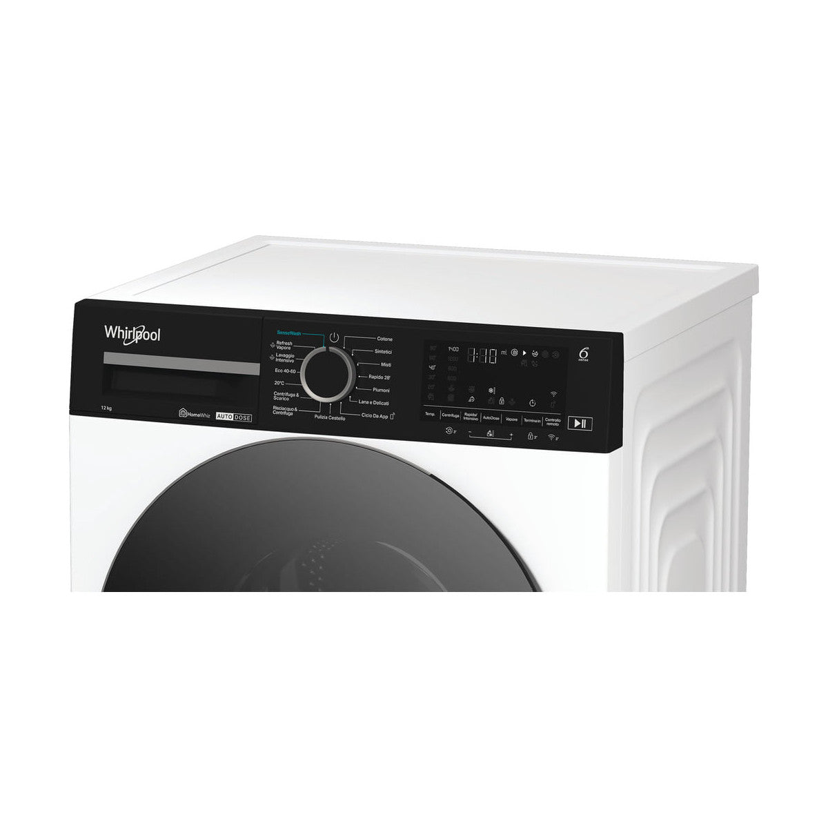 Whirlpool FRONT LOADER STD, Capacità 12kg, classe A -10%, bianco, Autodose, vapore, porta nera, Wi-Fi Venduto come Grado B 8003437061998