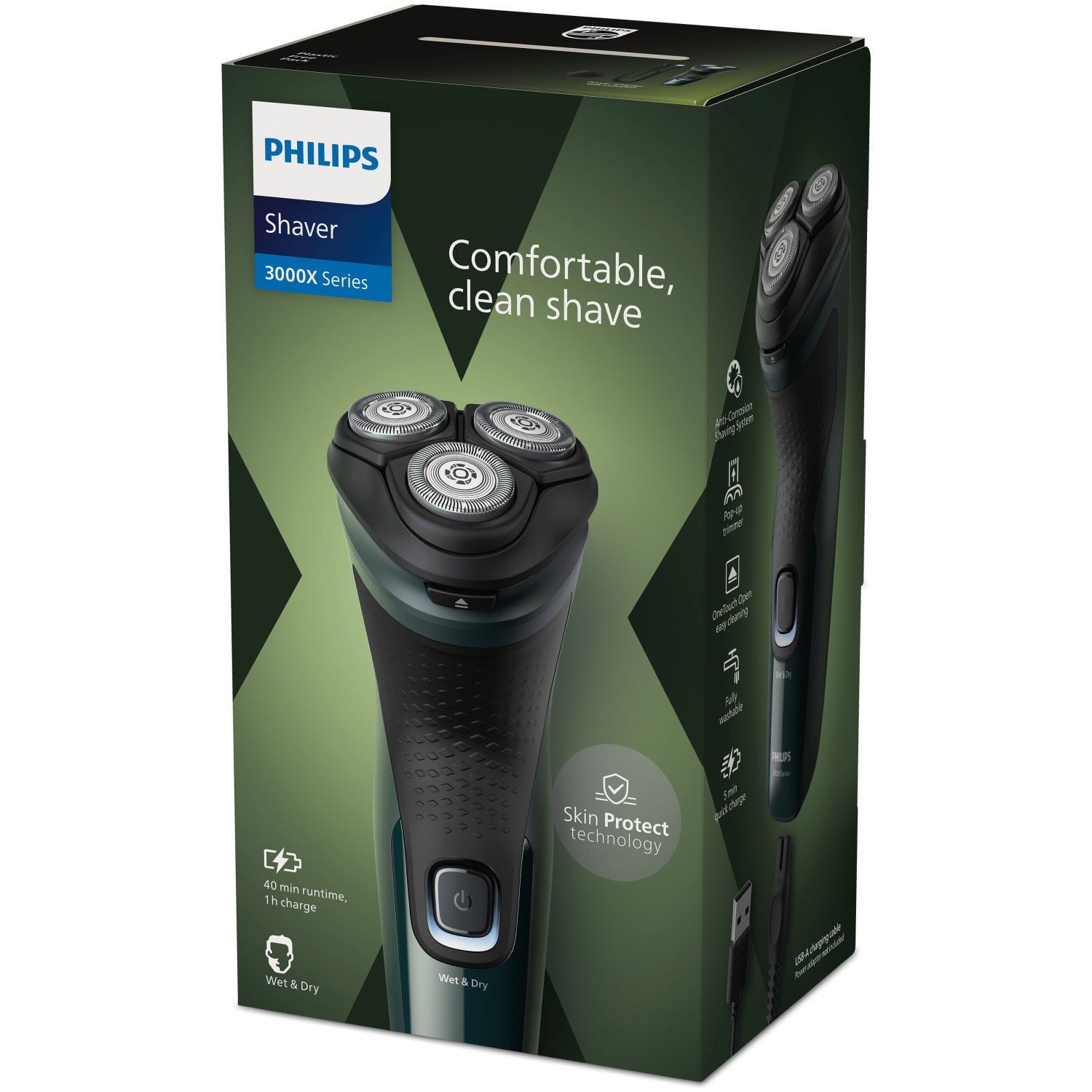 Philips Shaver 3000X Series X3002/00 Rasoio elettrico Wet & Dry