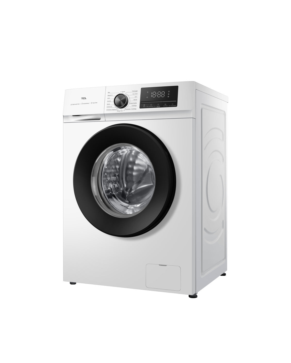 TCL FF0924WA2IT. Lavatrice a Carica Frontale 9 kg – Classe A‑10%, 1400 giri, Motore Digital Inverter e Programmi Steam