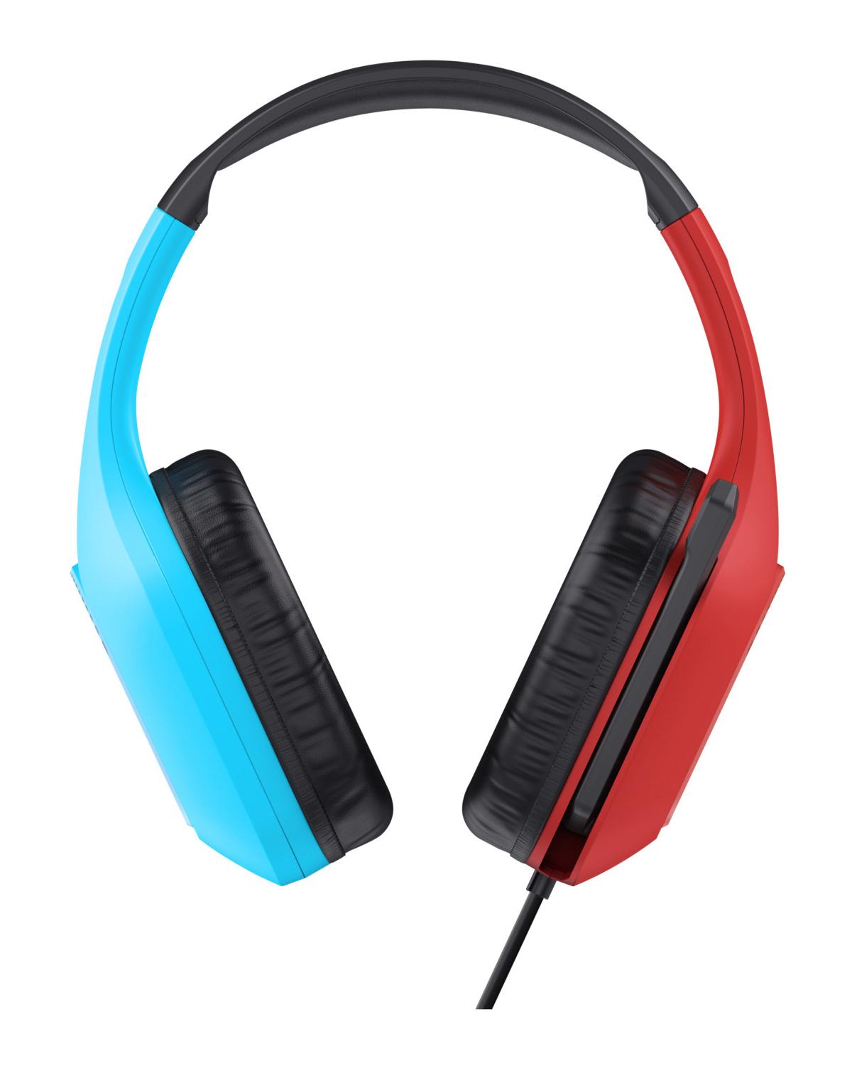 Trust GXT 416S Zirox Cuffie Cablato a Padiglione Gaming Nero Ciano Rosso