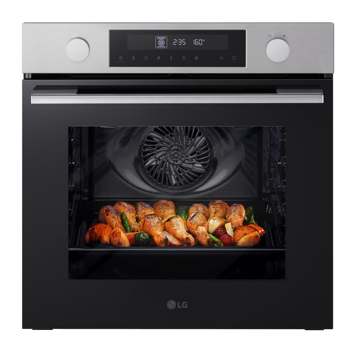 LG Forno 72L Classe A 11 modalità di cottura, Frittura ad aria, Modalità pizza, Lievitazione, Pulizia pirolitica Acciaio