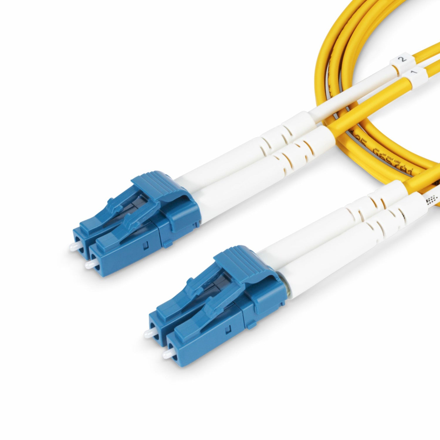 StarTech.com Cavo in fibra ottica duplex monomodale OS2 da LC a LC (UPC) da 1m, 9/125µm, 100G, Insensibile alla piegatura, Bassa perdita di inserzione, Cavo patch in fibra LSZH