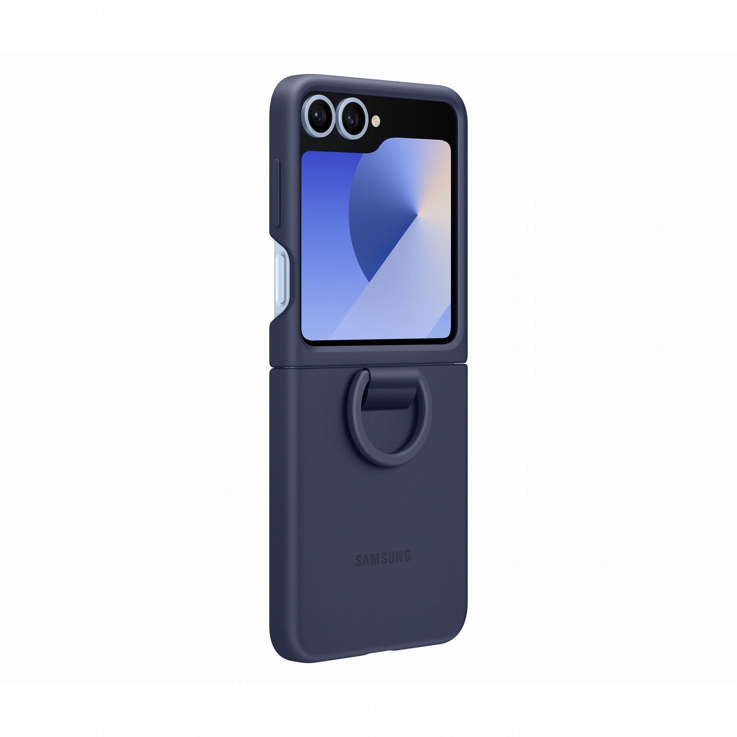 Custodia Silicone Case con Ring Samsung EF-PF741TNEGWW per Galaxy Z Flip 6 Blu Navy