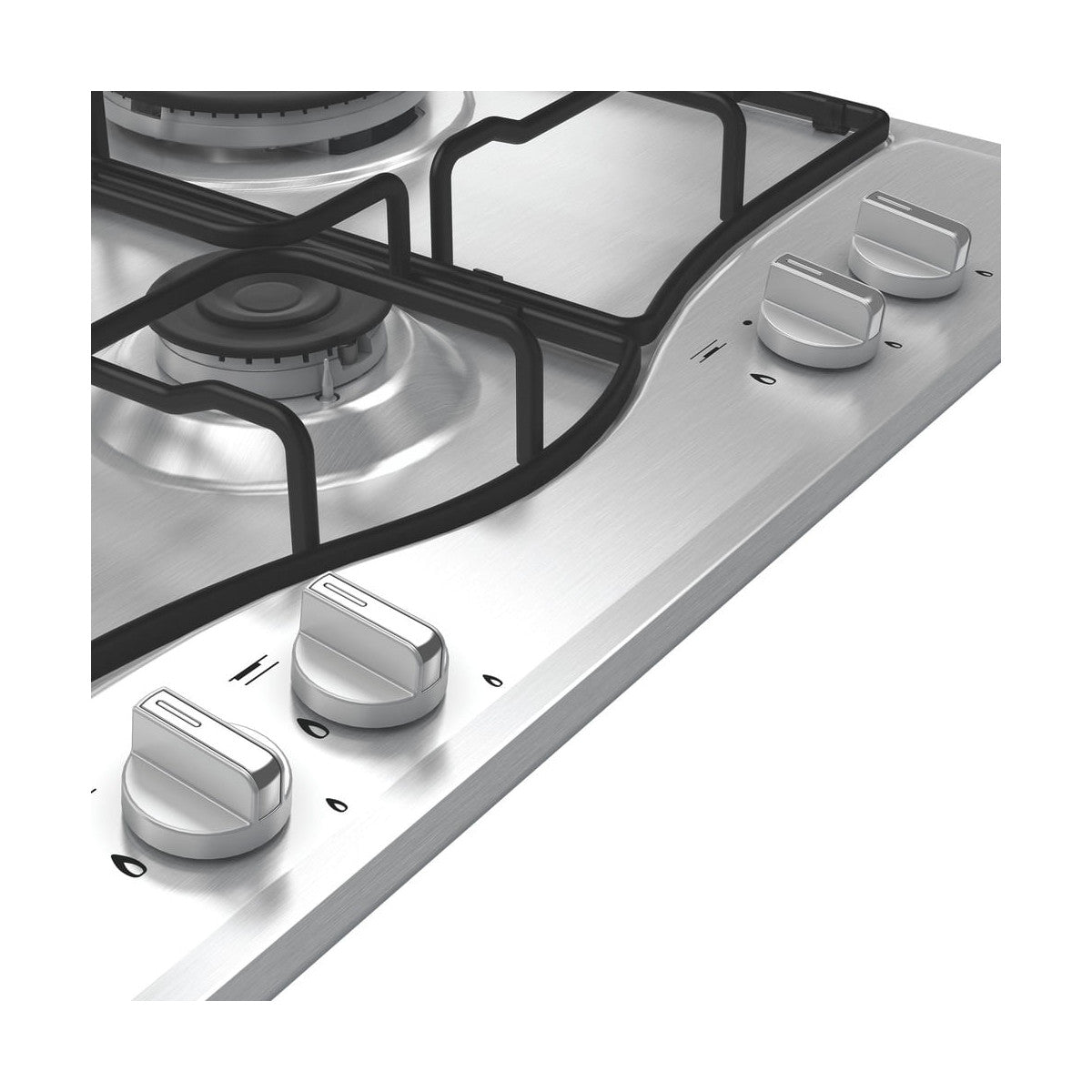 Hotpoint Ariston PCN R643N T/IX/HA Piano cottura 60 cm, griglie smaltate effetto ghisa, 4 fuochi di cui 1 tripla corona