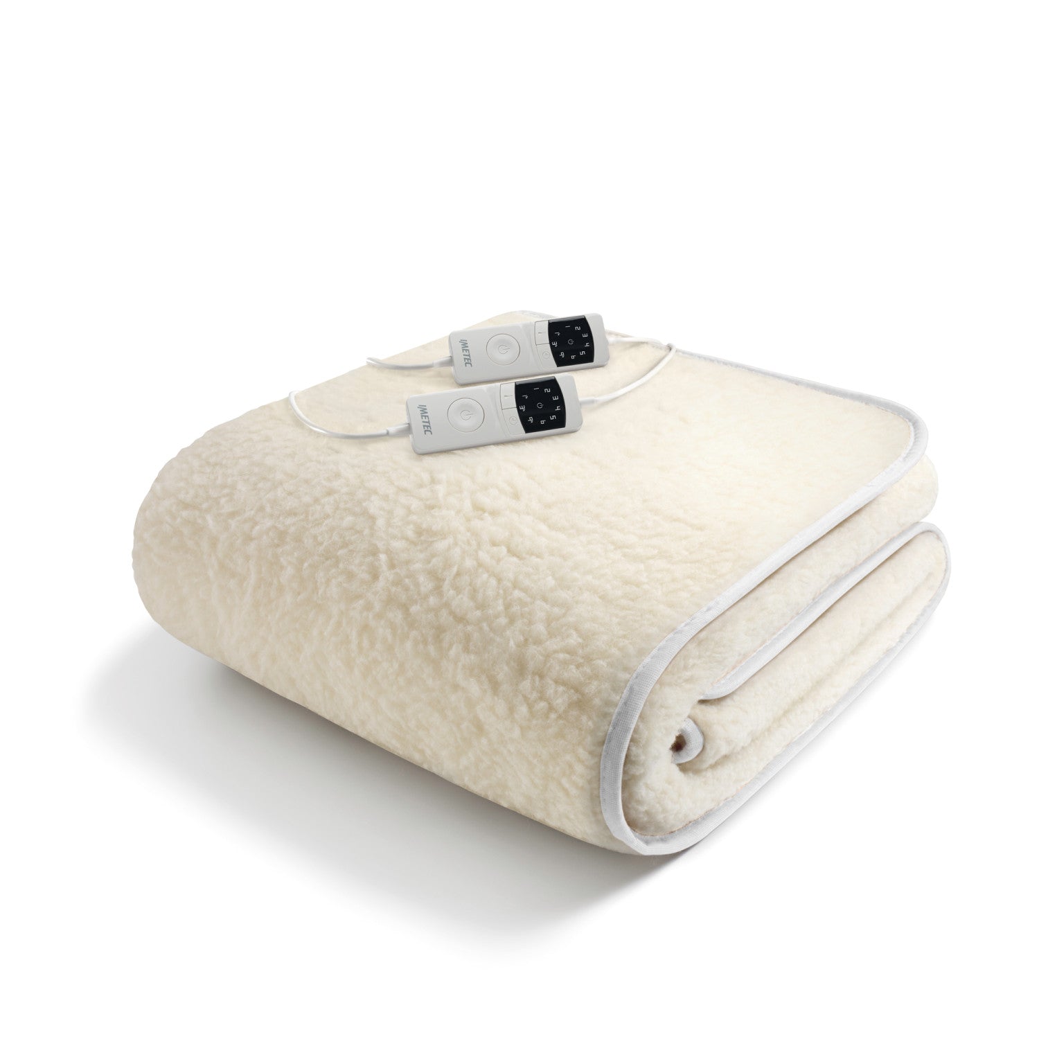 Imetec Scaldasonno Adapto Plus 100 Lana e Merino, Matrimoniale 160x150 cm, Caldo Subito, Tecnologia brevettata Adapto Plus, Sistema Sicurezza ElectroBlock, Bassi consumi, 6 Temperature, Autospegnimento 1, 3, 9 ore, Made in Italy