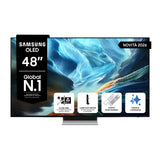 Samsung OLED AI TV 48 pollici QE48S90HAEXZT 4K, Processore NQ4 AI Gen3, 4K AI Upscaling Pro, Glare Free, OLED HDR , Motion Xcelerator 165Hz, Dolby Atmos OTS Lite, Laser Slim Design, Vision AI Smart TV, 2026