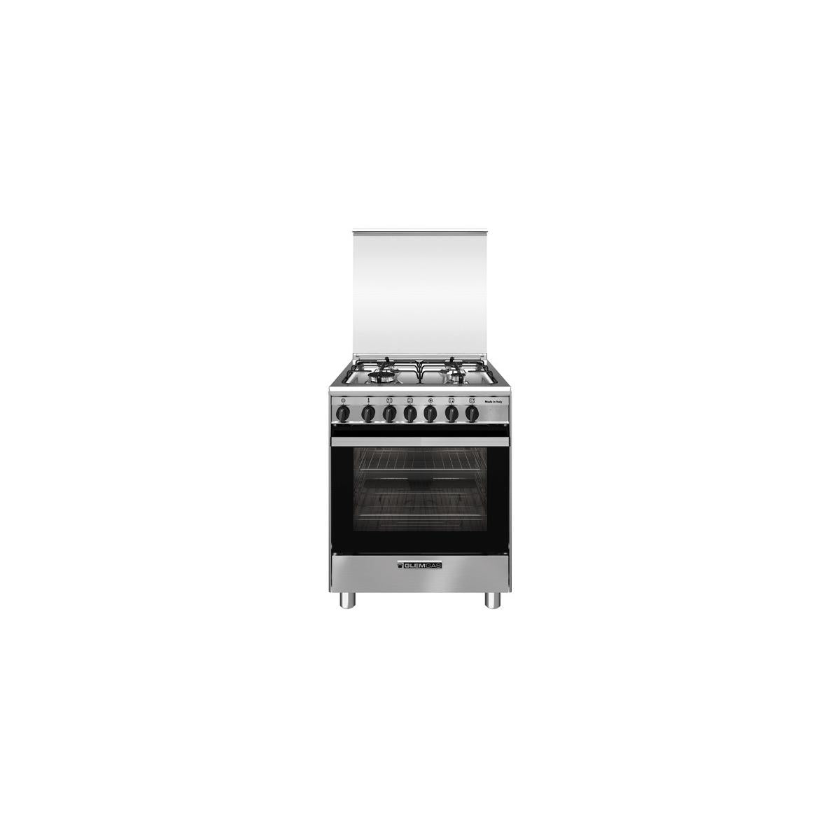 Glem Gas SA664MI6 cucina classe A Elettrico Nero, Acciaio inox