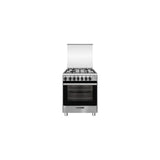 Glem Gas SA664MI6 cucina classe A Elettrico Nero, Acciaio inox