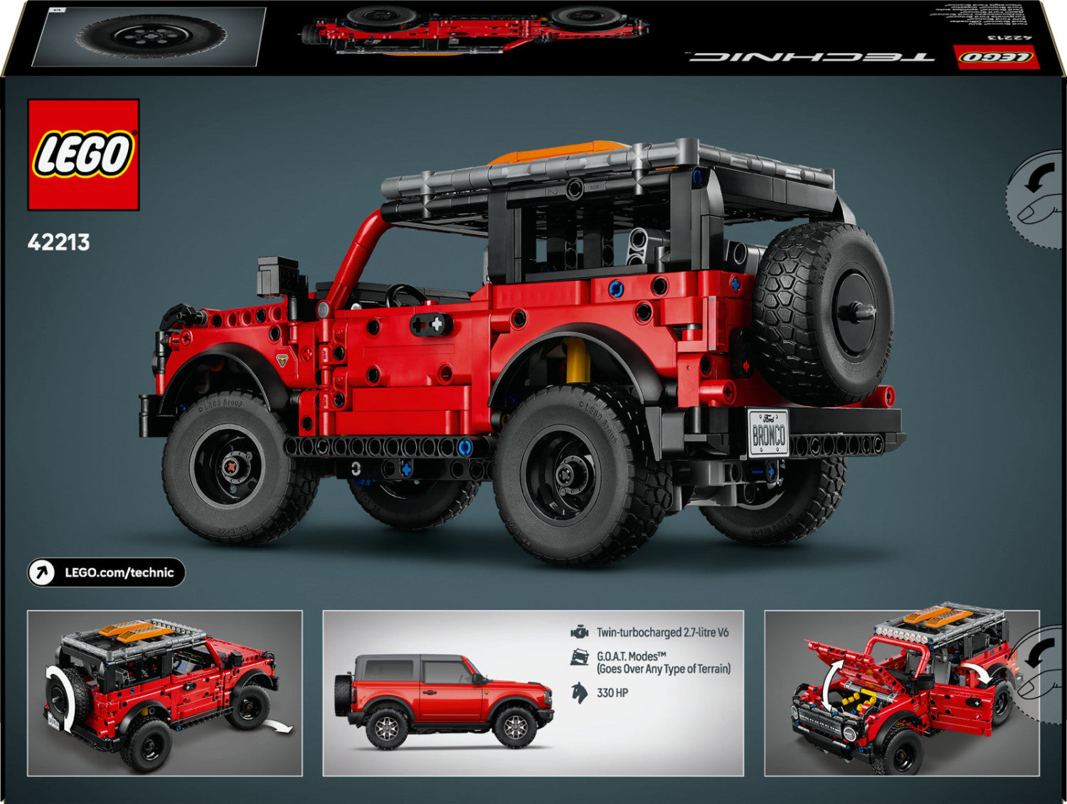 LEGO Technic 42213 Ford Bronco SUV Set Costruzione 943 Pezzi Età 9 Anni