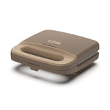 Ariete 1971 Tostiera Breakfast Wood, Griglia Elettrica Panini, 750W, Effetto Legno, Piastra Antiaderente Grill 23x13cm, Riponimento Verticale, Tortora