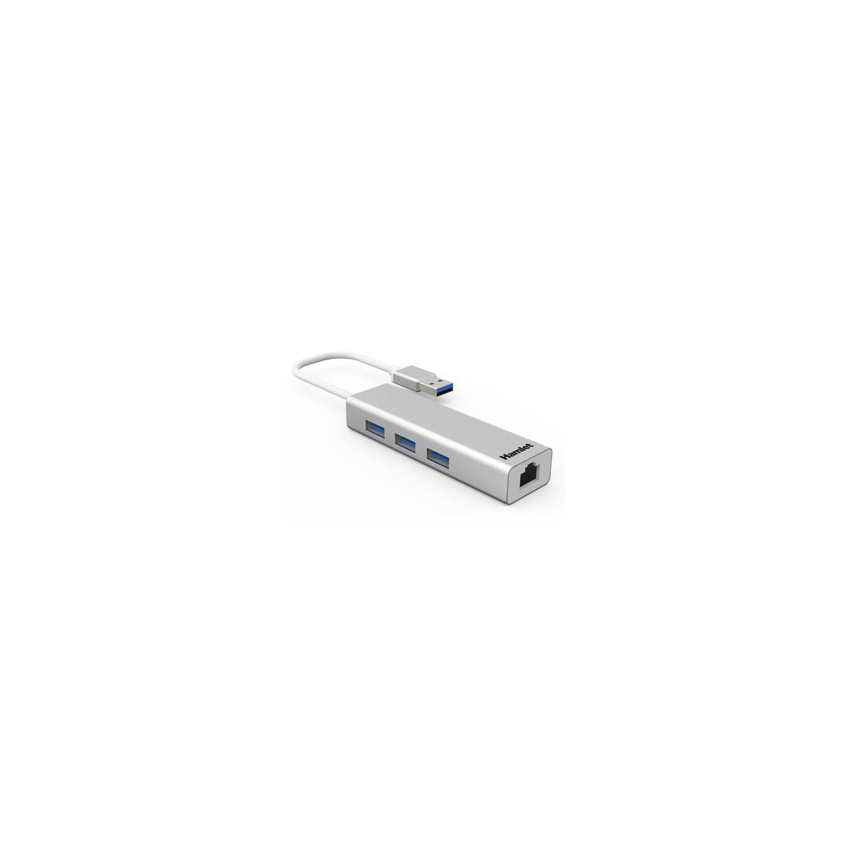 Hamlet XHUB330LAN replicatore di porte e docking station per laptop USB 3.2 Gen 1 (3.1 Gen 1) Type-A Argento