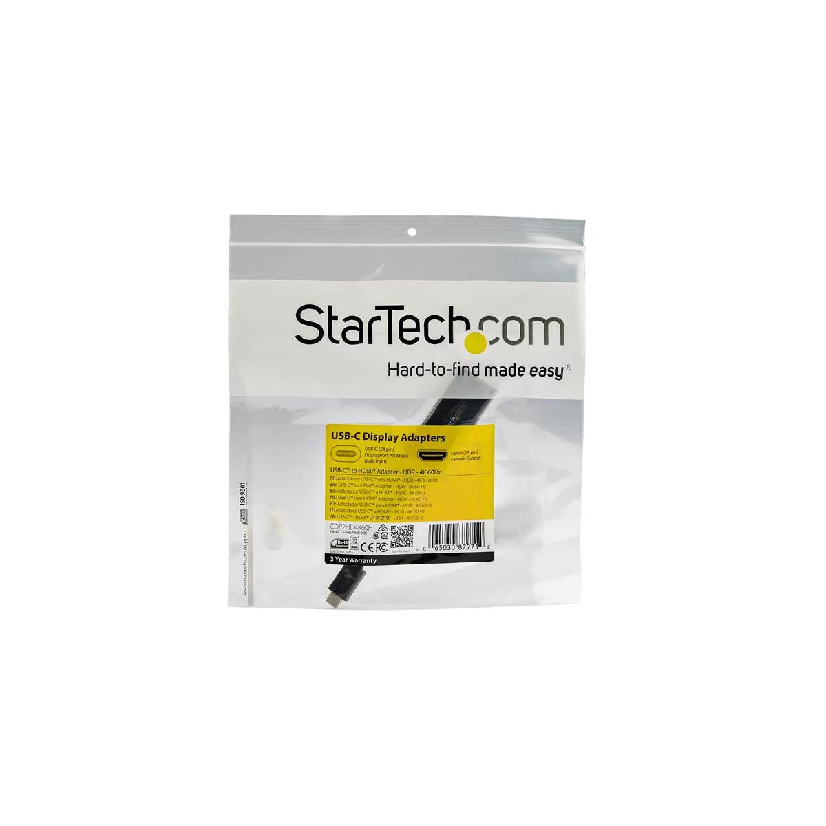 StarTech.com Adattatore USB-C a HDMI con HDR - 4K 60 Hz - Nero