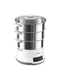Tefal Convenient Series Deluxe VC502D pentola a vapore 3 cestelli Superficie piana 900 W Acciaio inox Bianco