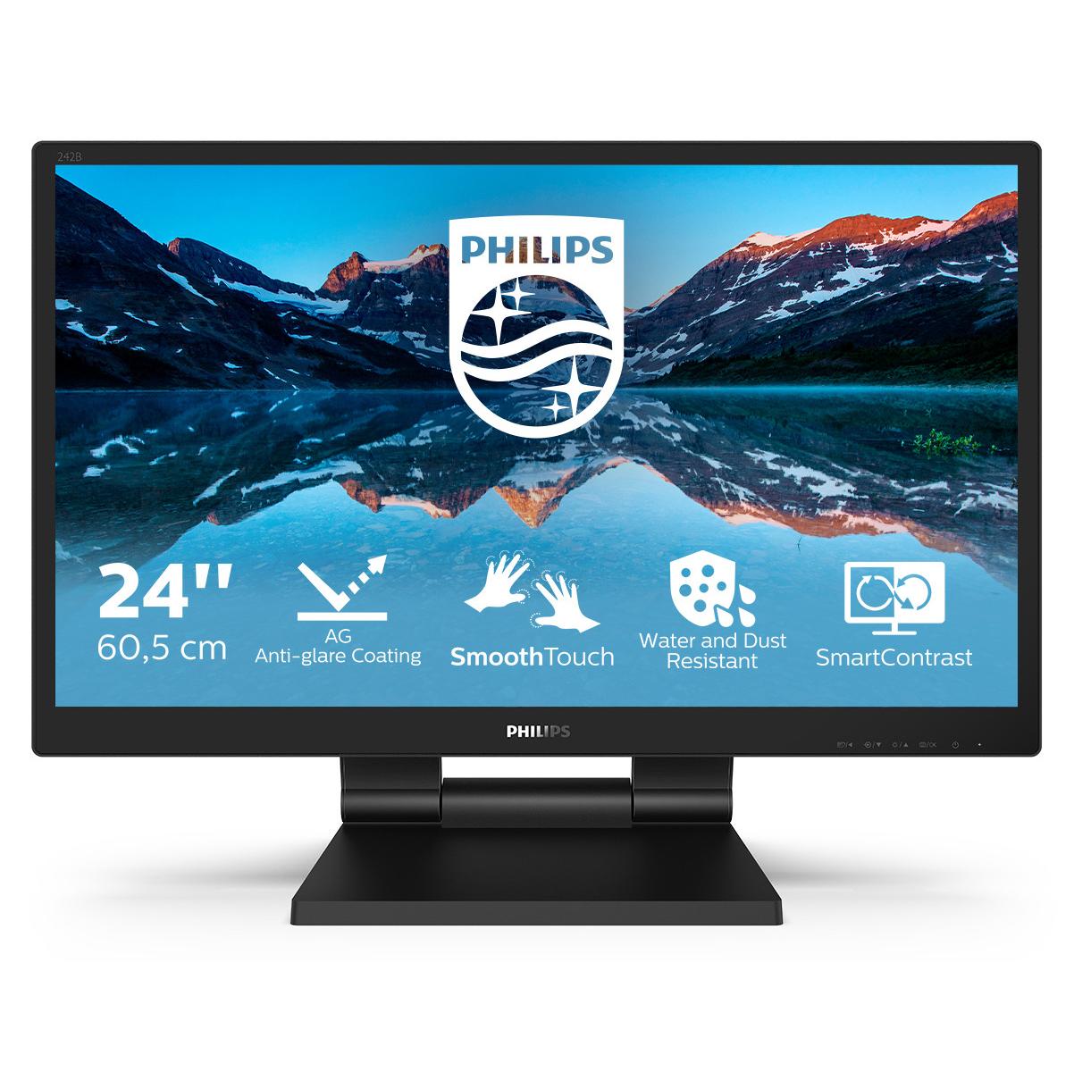 Philips 242B9TL/00 Monitor PC 60,5 cm (23.8pollici) 1920 x 1080 Pixel Full HD LCD Touch screen Nero