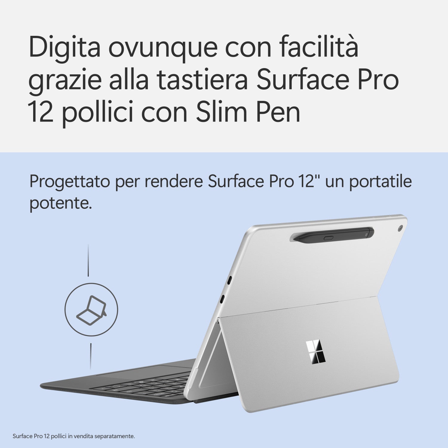 Microsoft Tastiera Surface Pro 12" con Slim Pen Ardesia