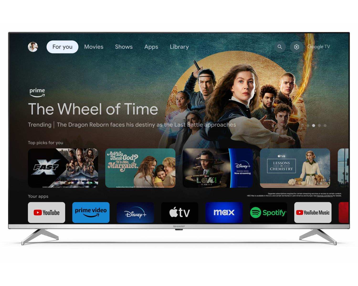 Sharp 55GP6260E TV 139,7 cm (55") 4K Ultra HD Smart TV Wi-Fi Nero, Argento