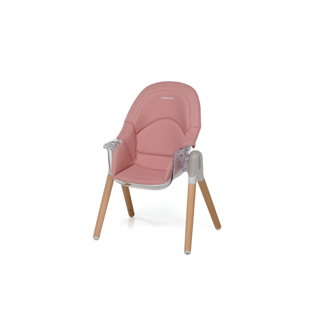 Foppapedretti Cadeira Alta 2 Em 1 Bonito Cadeira de Bebé, 6 Meses - 6 Anos (Máx. 15 Kg), Assento Ergonómico Reclinável, Acolchoamento Removível, Bandeja Dupla, Rosa