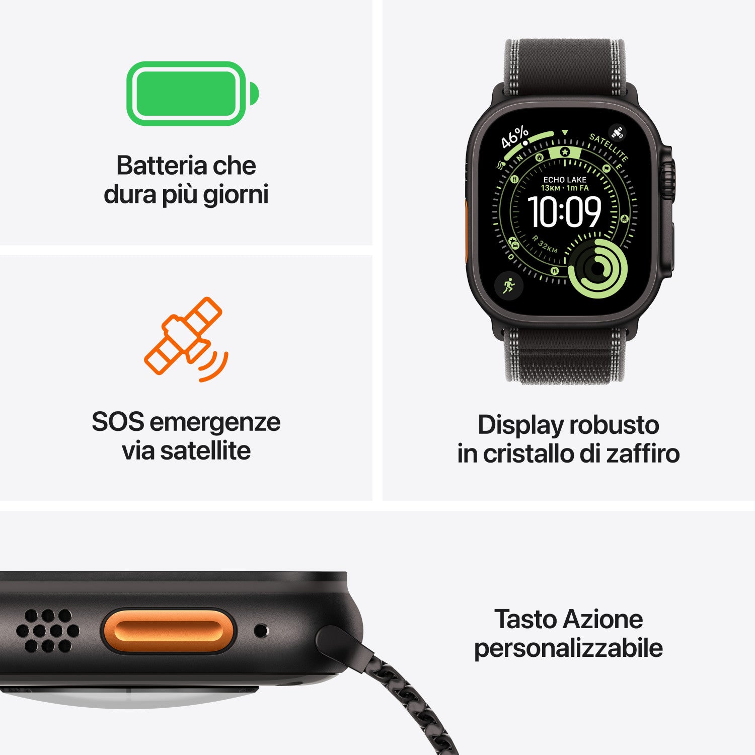 Apple Watch Ultra 3 GPS Cellular 49mm Cassa Titanio with Anchor Blue Ocean Band