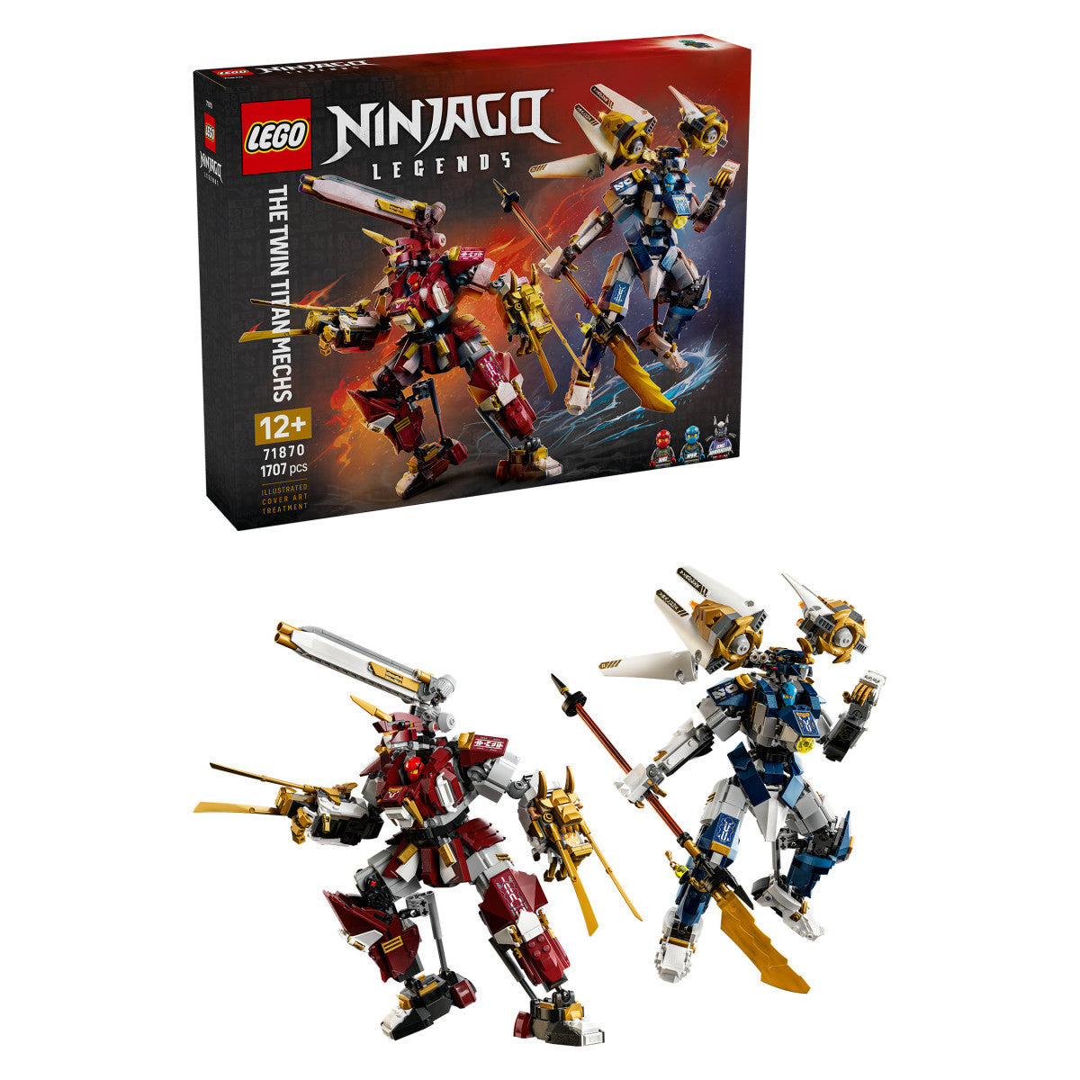 LEGO Ninjago 71870 Mech Titanici Gemelli, Set da Costruzione con 2 Action Figure e 3 Minifigure, 1707 Pezzi, per 12 Anni