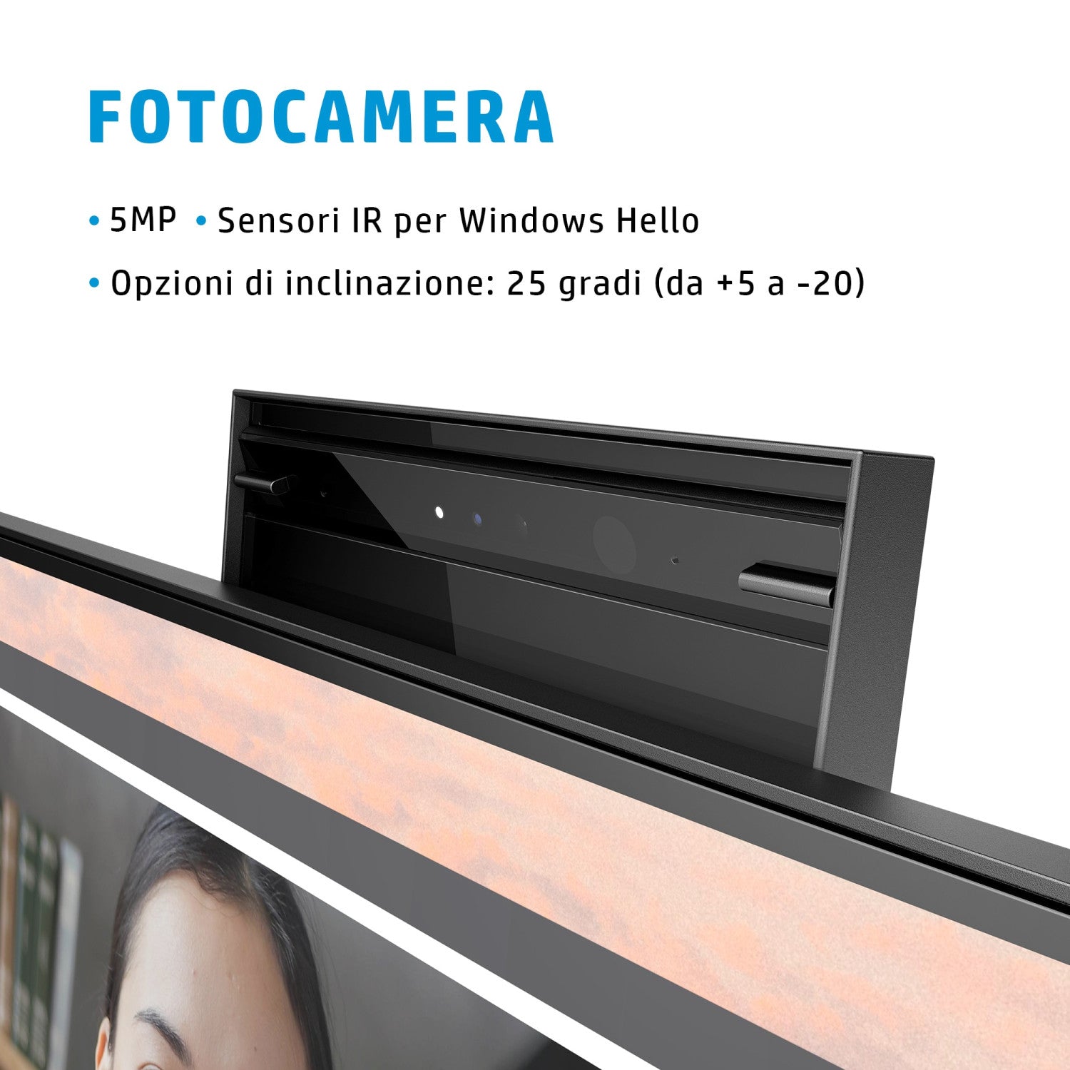 HP E24mv G4 FHD Conferencing Monitor Monitor PC 60,5 cm (23.8pollici) 1920 x 1080 Pixel Full HD Nero, Argento