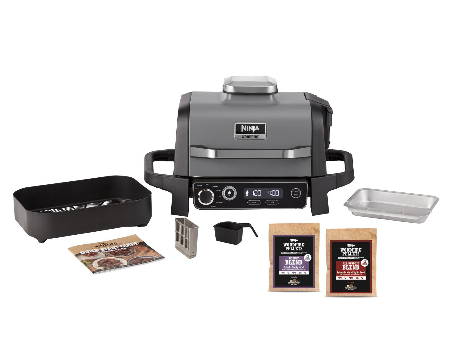 Ninja Woodfire OG701EU Barbecue elettrico con affumicatore integrato Grigio