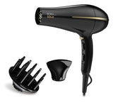 GA.MA Phon Bora Ion Gold: Griglia rivestita in olio d'argan, capelli idratati e morbidi, 2200 W, Motore Dc Ultraleggero, 6 combinazioni di temperatura e velocità, colpo d'aria fredda, inclusi 1 bocchetta e 1 diffusore