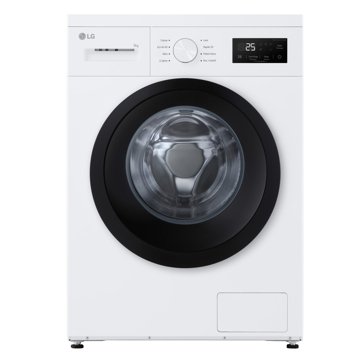 LG F4NA1009NWK Lavatrice 9kg, Classe A, 1400 giri, Programma igiene con vapore, Top rimovibile, White