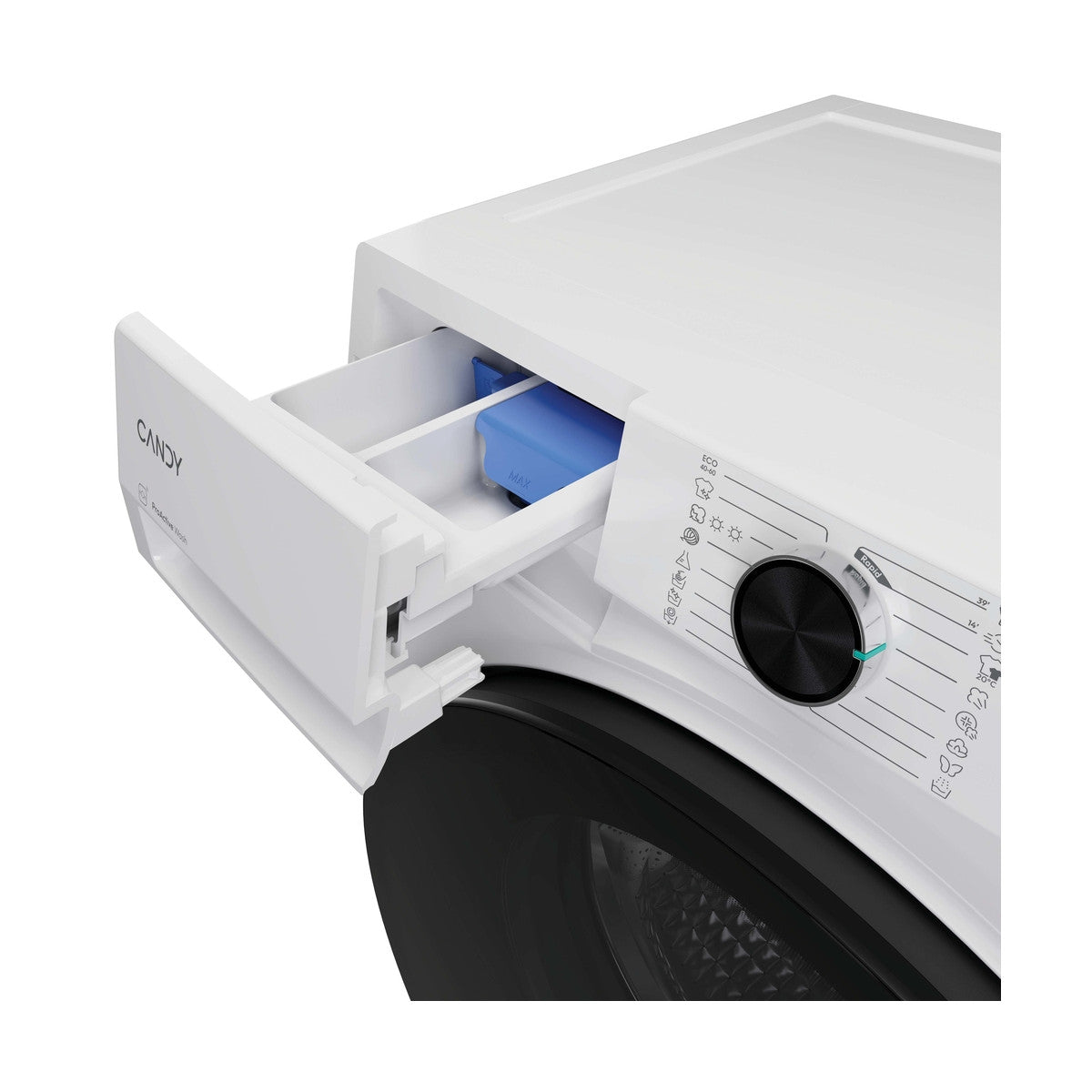 Candy ProWash 500, Lavasciuga Slim 9 5 KG, 20 più efficente della classe A, 1400 giri, Bianco, Inverter, Vapore, Wi-Fi, BWR 495BL8-S