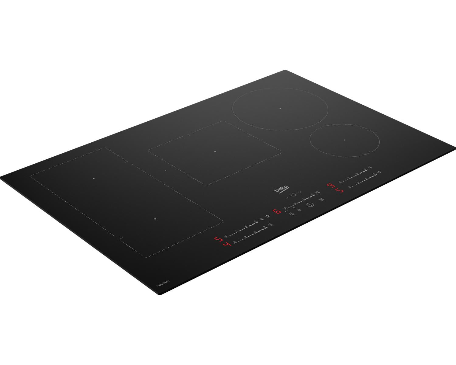 Beko HII85720UFT Piano Cottura Da Incasso 80 cm a Induzione 5 Fornelli Nero