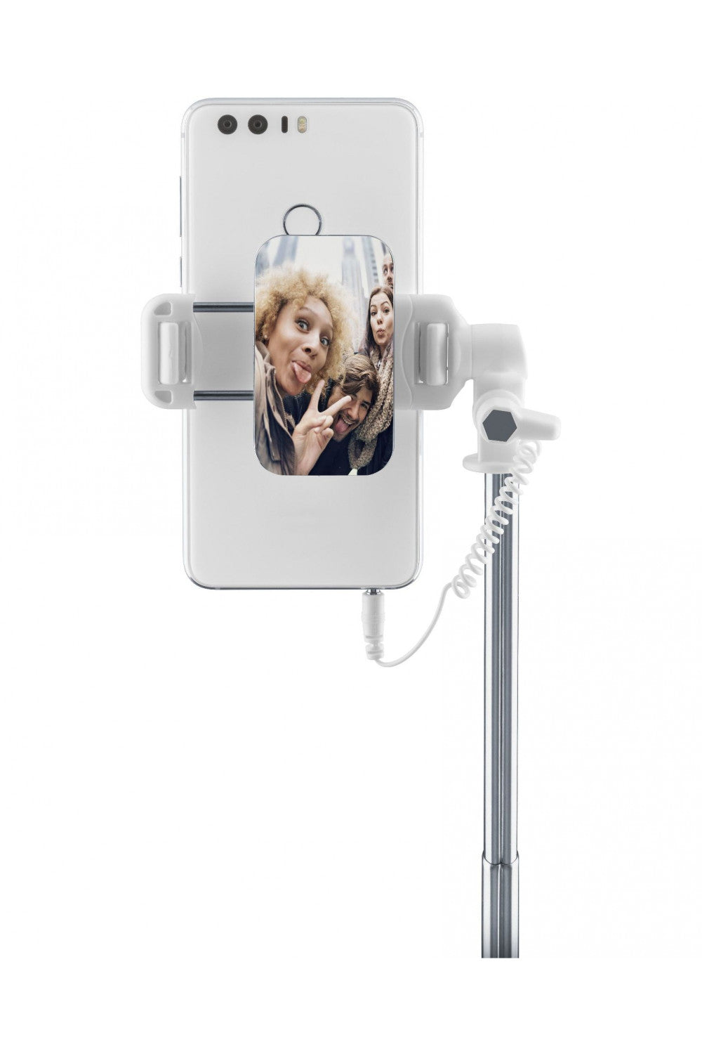 Cellularline Total View - Universale Asta per selfie con specchio girevole