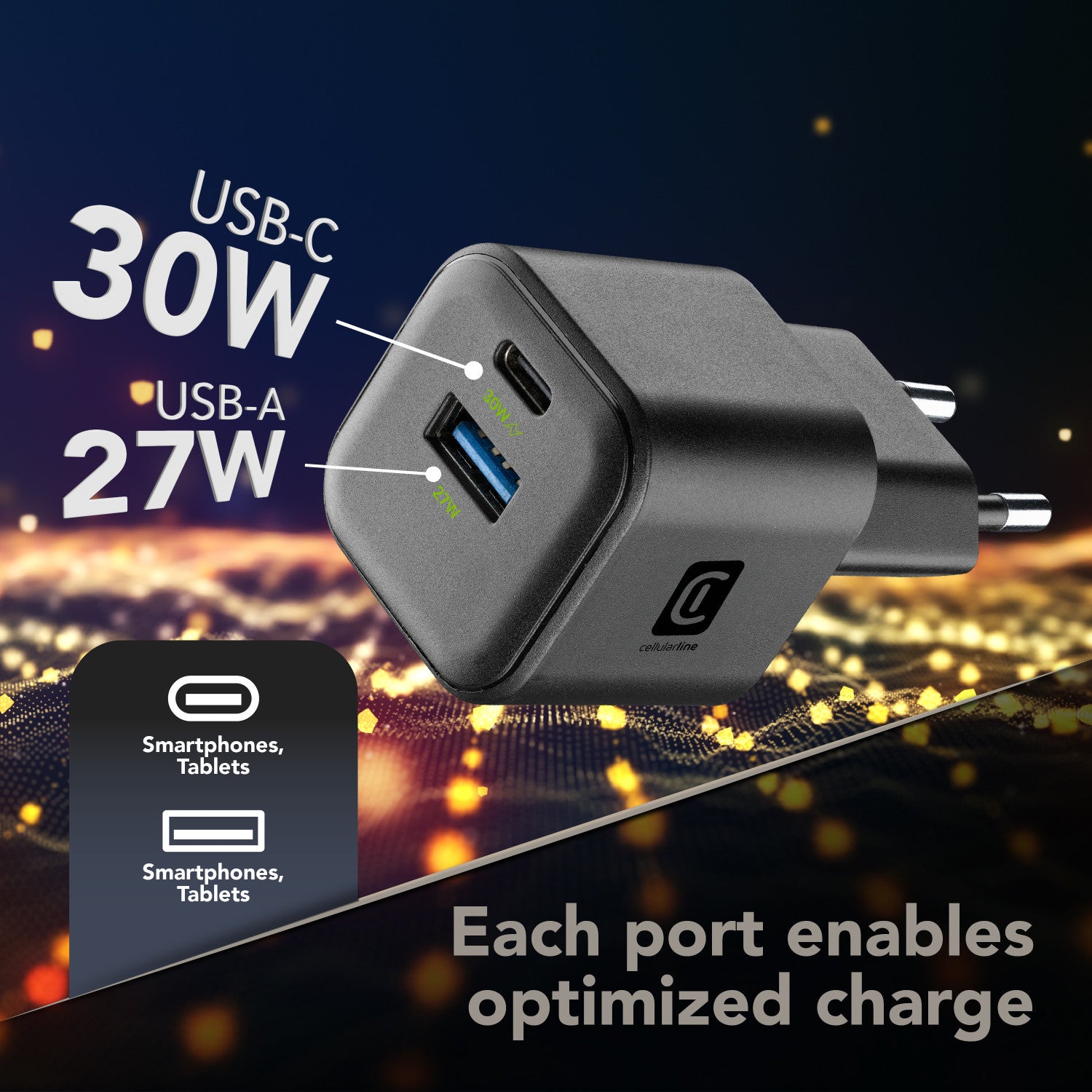 Cellularline MULTIPOWER 2 GAN ENTRY A C 30W