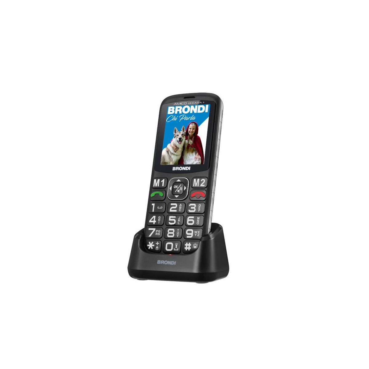 Brondi AMICO DI CASA 6,1 cm (2.4") Nero Telefono per anziani