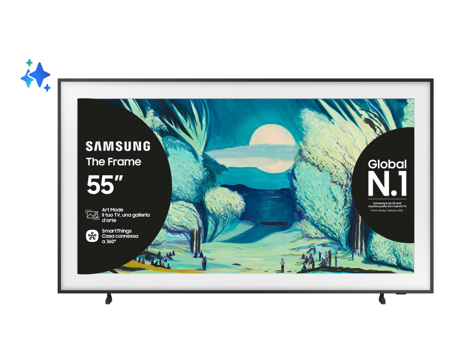 Samsung The Frame AI TV 55" QE55LS03FAUXZT 4K, Processore NQ4 AI Gen2, 4K AI Upscaling, Vision AI Smart TV, 2025 Venduto come Grado B 8806097108832