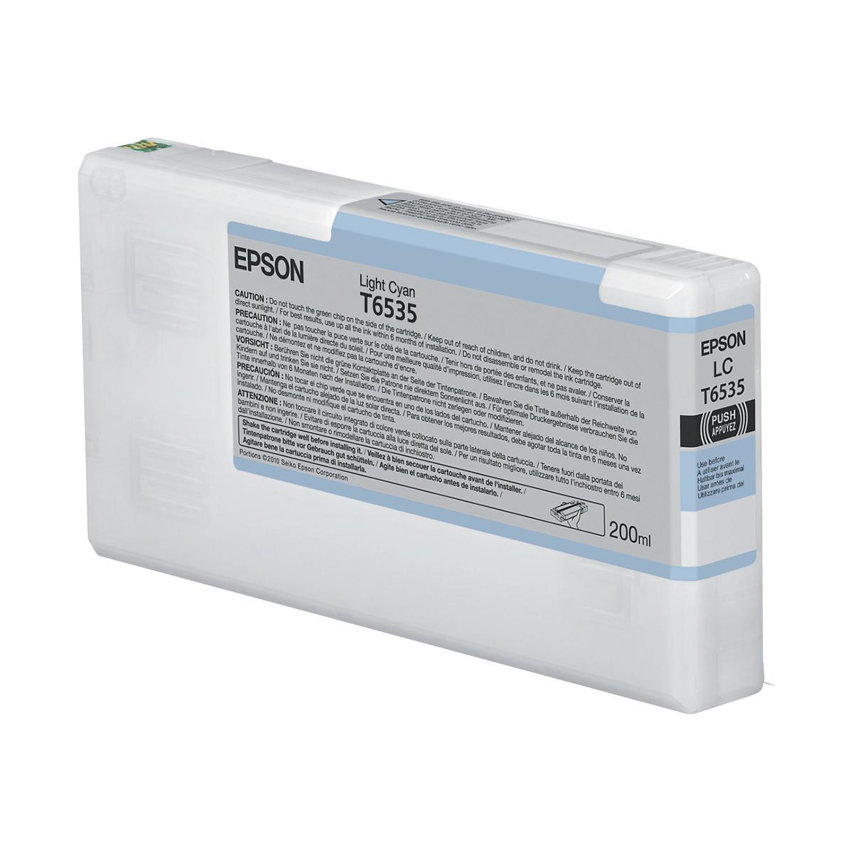 Epson T6535 Light Cyan Ink Cartridge (200ml) cartuccia d'inchiostro 1 pz Originale Ciano chiaro