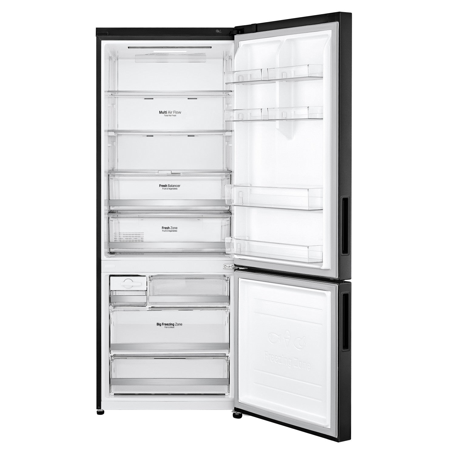 Frigorifero Lg GBB569MCAMN Combinato Congelatore Basso Libera Installazione Classe E Nero