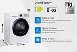 Samsung Asciugatrice Crystal EcoDry 8 Kg DV80DG52B0AHET