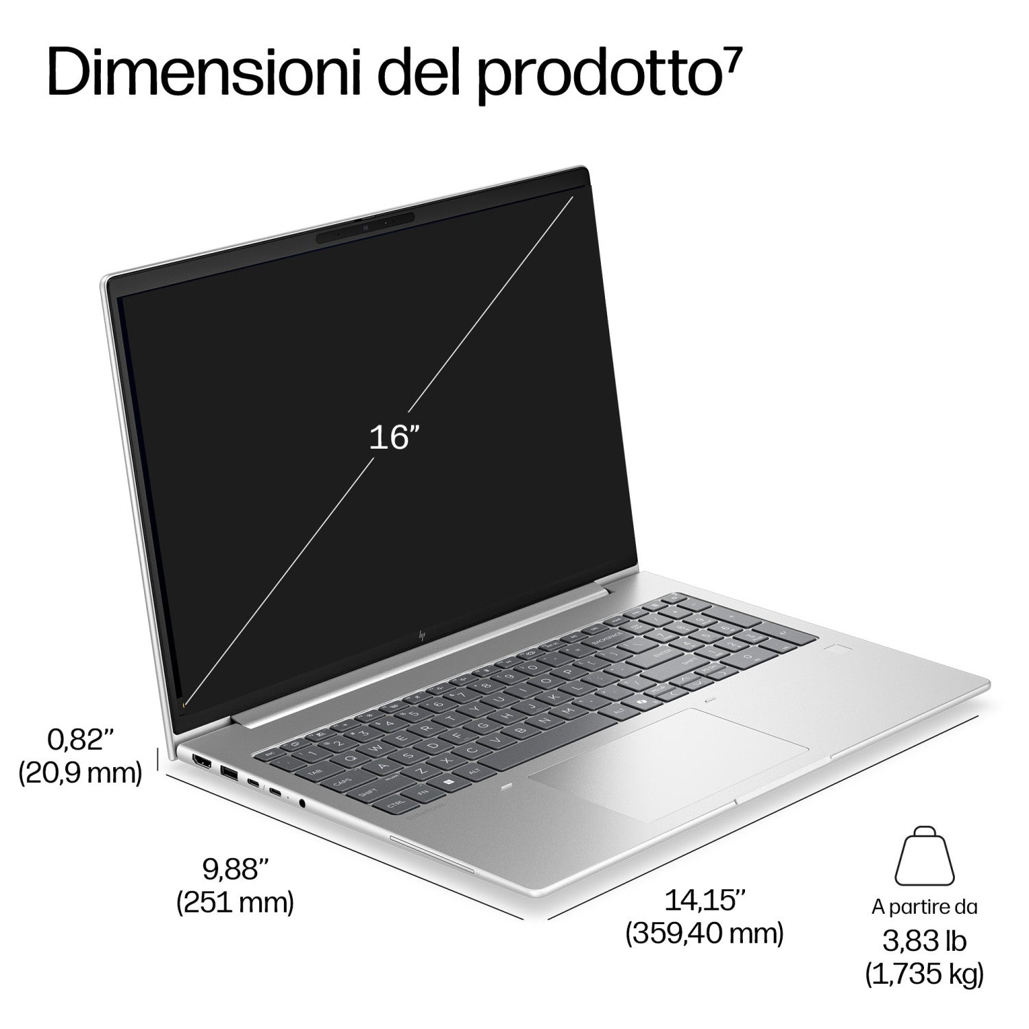 HP EliteBook 6 G2i 16 Next Gen AI PC Wolf Pro Security Edition Intel Core Ultra 5 325 Computer portatile 40,6 cm (16pollici) WUXGA 24 GB DDR5-SDRAM 512 GB SSD Wi-Fi 7 (802.11be) Windows 11 Pro Argento