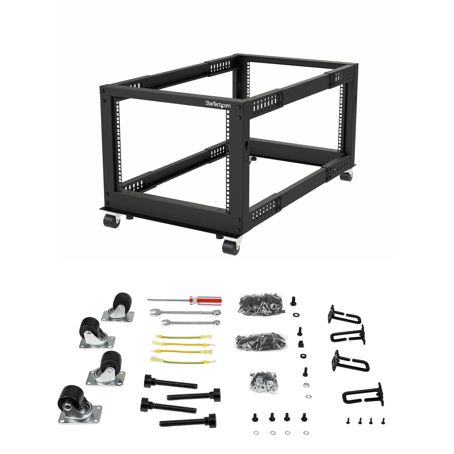 StarTech.com 4POSTRACK8U rack Rack indipendenti Nero