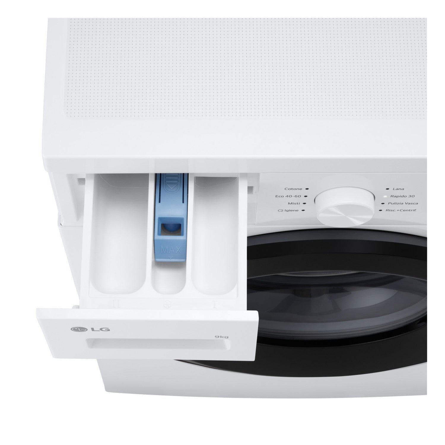 LG F4NA1009NWK Lavatrice 9kg, Classe A, 1400 giri, Programma igiene con vapore, Top rimovibile, White