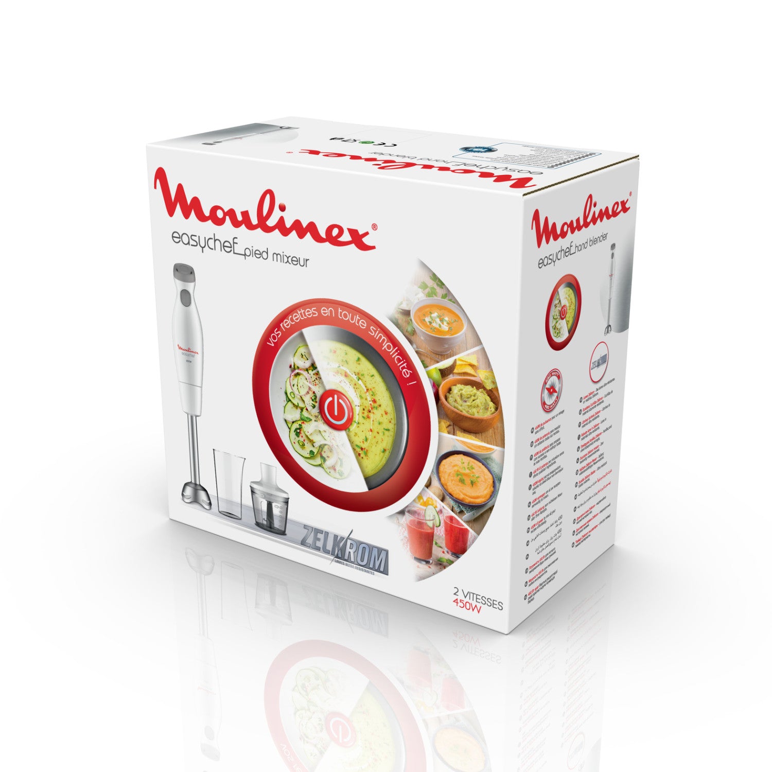 Mixer Moulinex DD4521 Easychef ad Immersione Bicchiere da 800 ml 450 W
