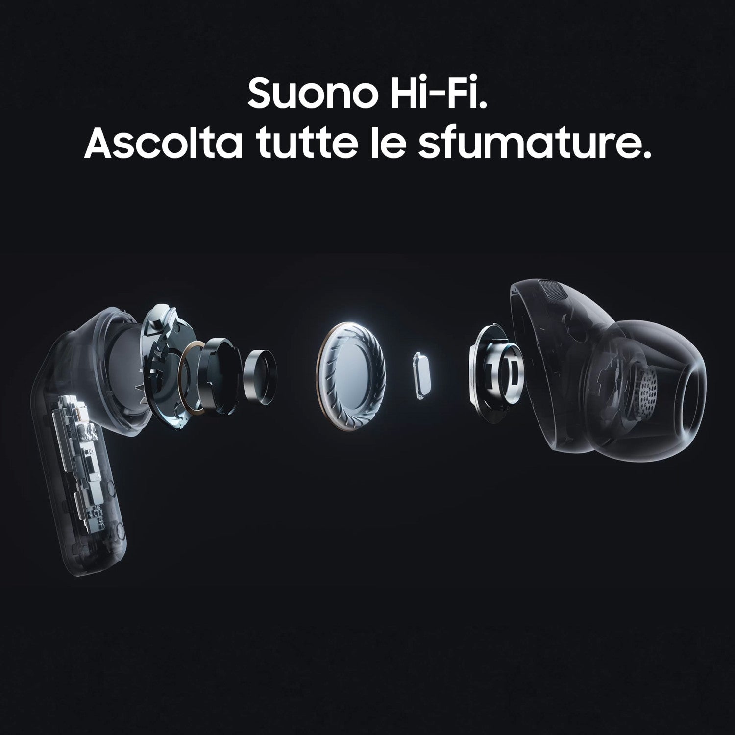 Samsung Galaxy Buds4 Pro, White, Corpo in metallo, Altoparlante a 2 vie e doppio amplificatore, Chiamate cristalline, Audio a 360 , ANC migliorata, Controllo adattivo del rumore, Connessione senza interruzioni e One UI, AI pronto ai comandi vocali