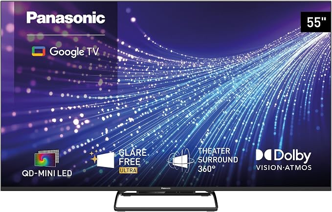 Panasonic TN-55W95C TV 4K UHD QD-Mini LED con Google TV e Glare Free Ultra