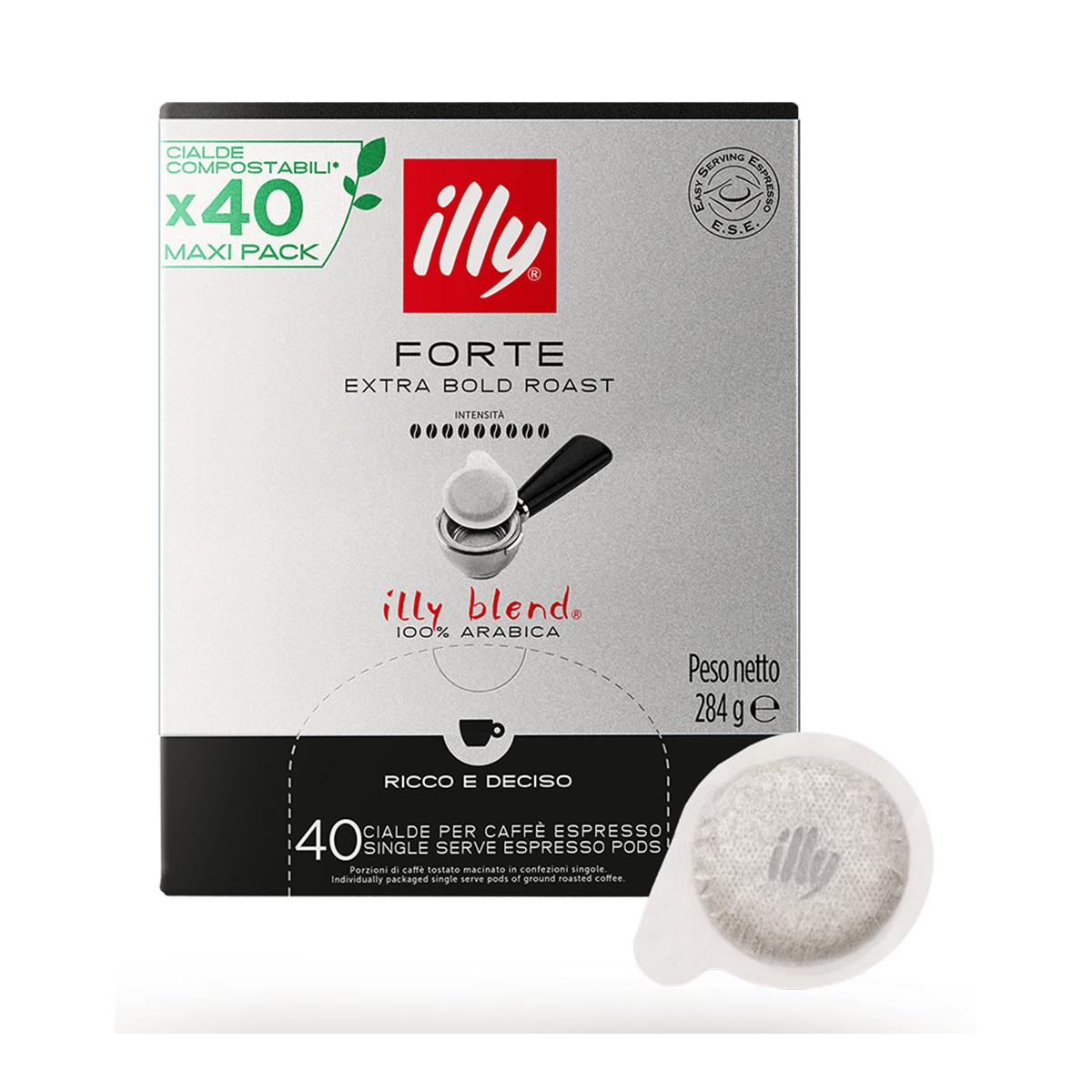 Illy Forte Cialde caffè Tostatura scura 40 pz