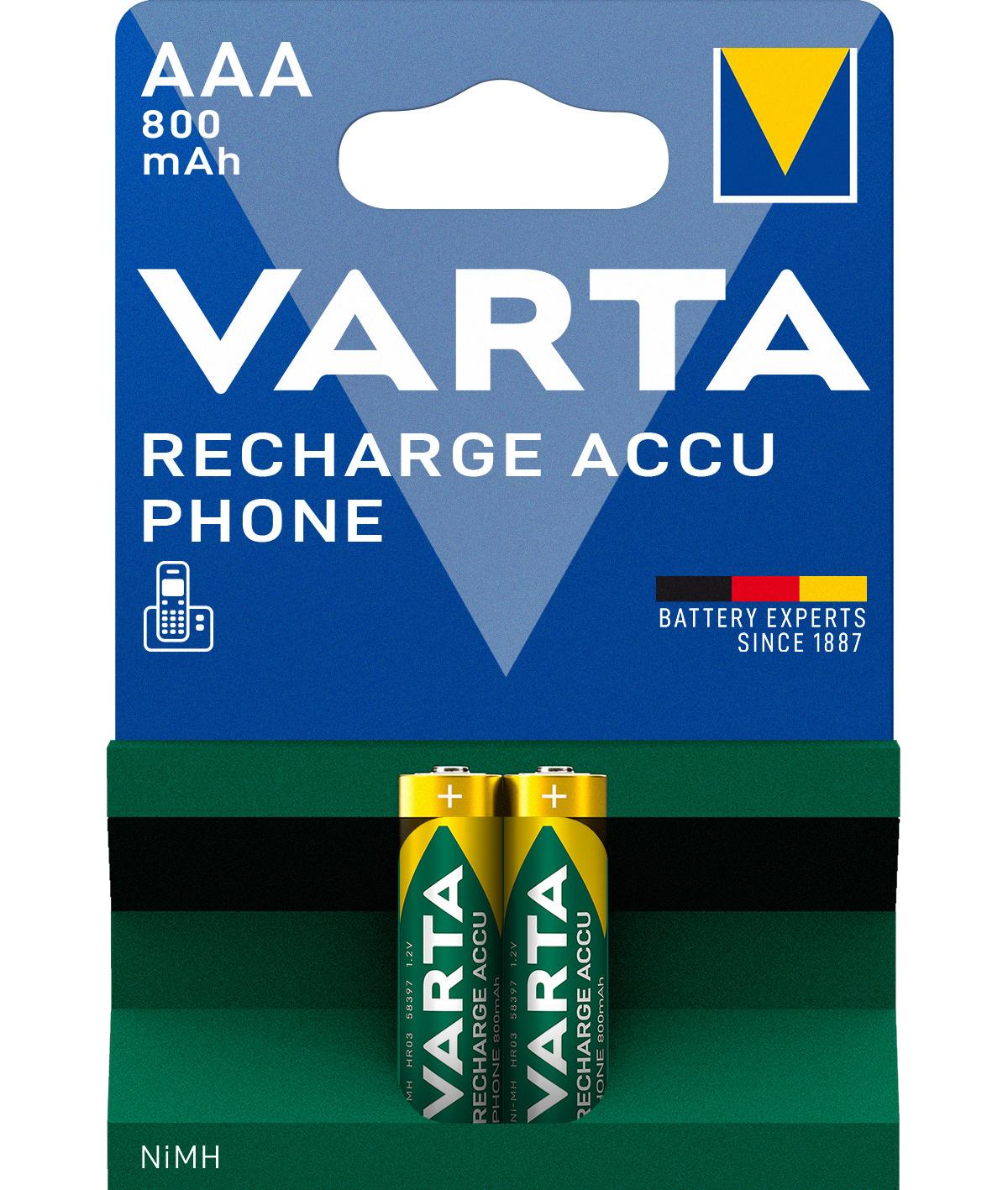 Varta 58398 Batteria Ricaricabile Mini Stilo AAA Nichel Metallo Idruro NiMH Multicolore