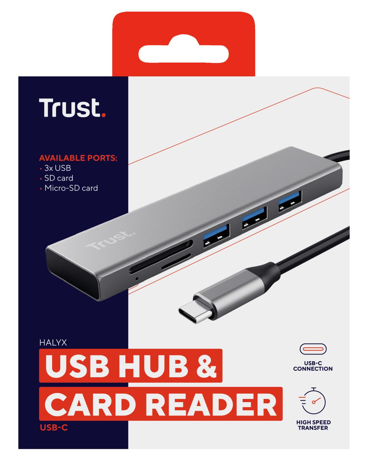 Trust Halyx 24191 Hub USB 3.2 Type-C 104 Mbit/s Alluminio