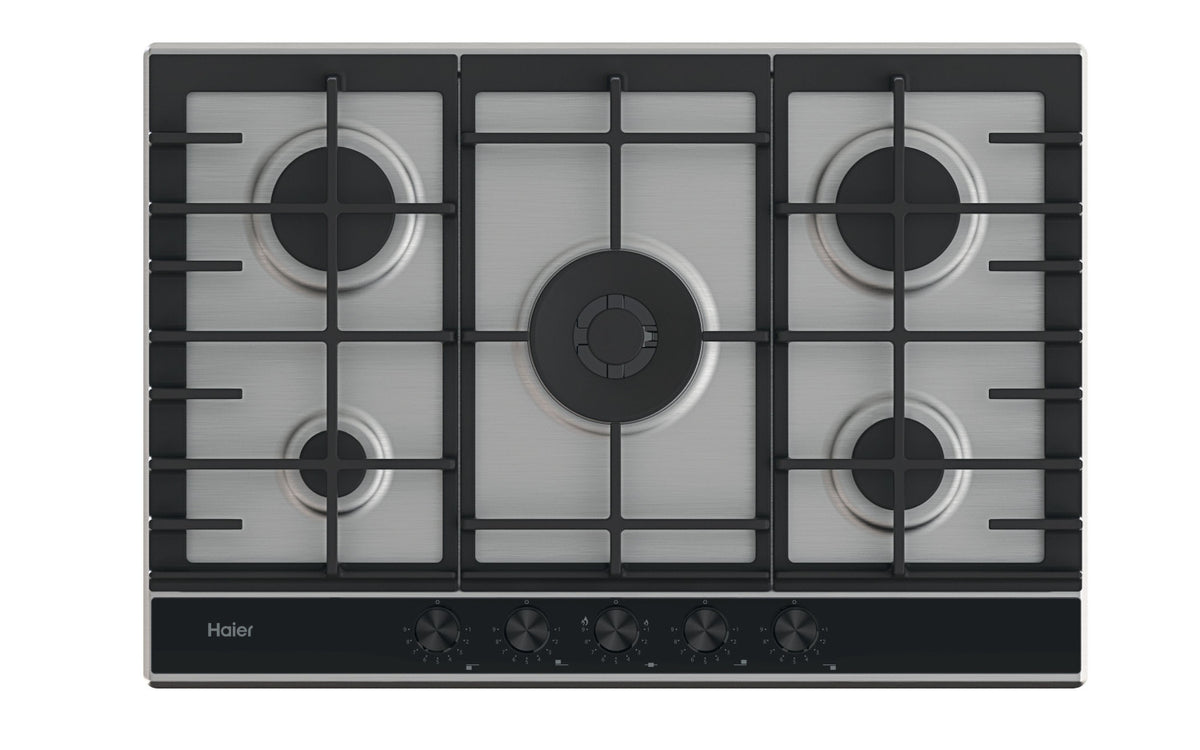 Haier Series 4 HAHG7W5XH Acciaio inox Da incasso 74.5 cm Gas 5 Fornelli