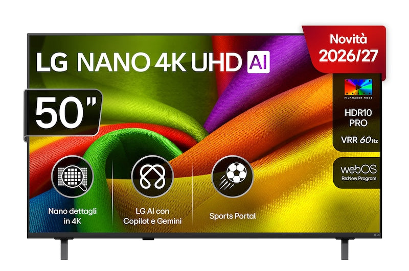 LG TV 50 Pollici 4K UHD AI NU85 con NanoCell e webOS