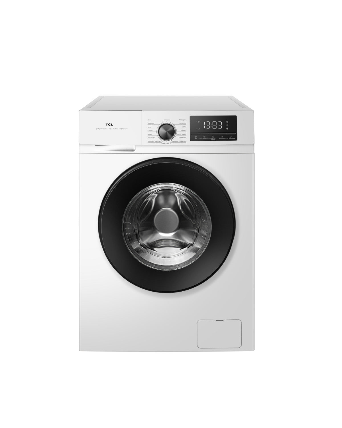 TCL FF0924WA2IT. Lavatrice a Carica Frontale 9 kg – Classe A‑10%, 1400 giri, Motore Digital Inverter e Programmi Steam