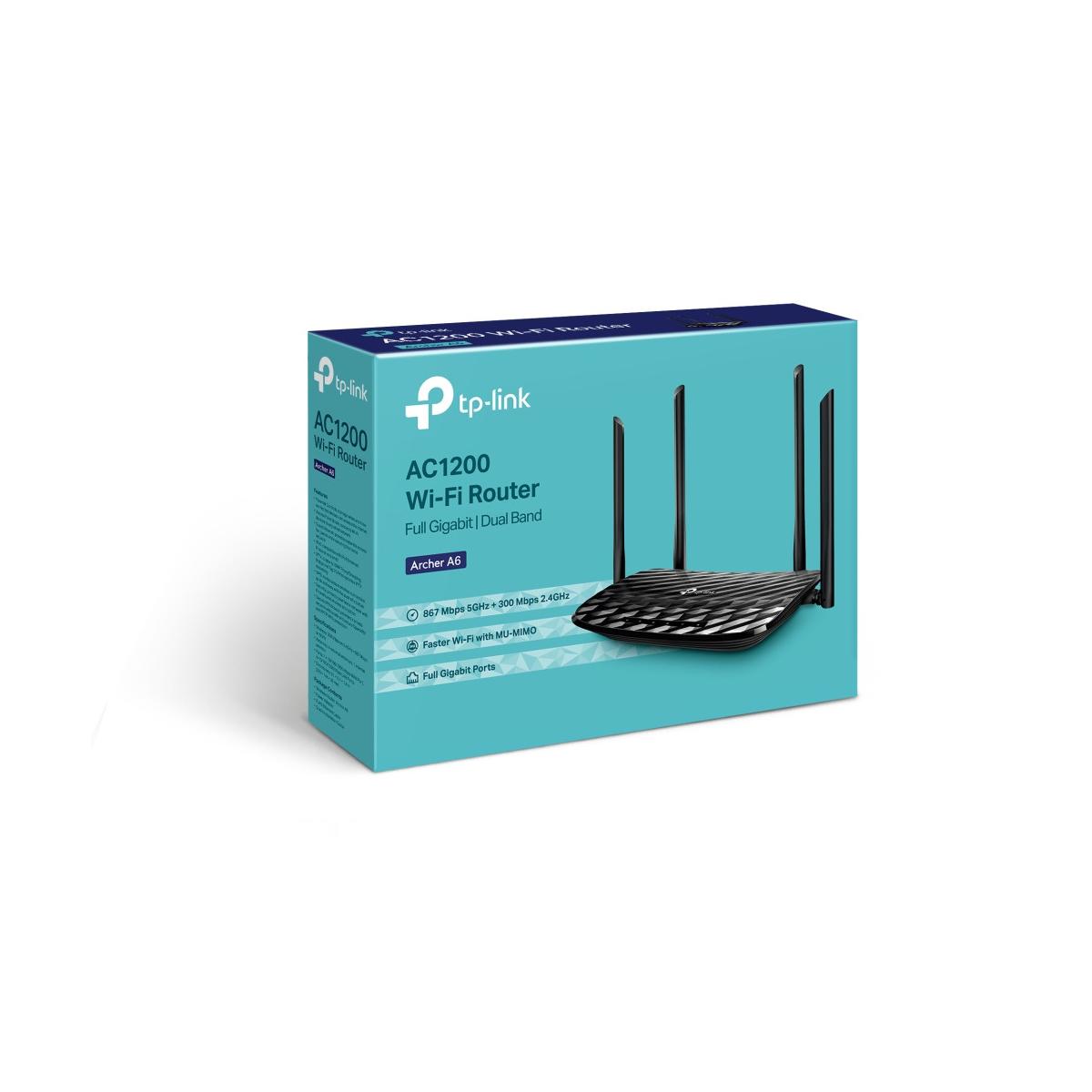 TP-Link AC1200 router wireless Gigabit Ethernet Dual-band (2.4 GHz/5 GHz) Nero