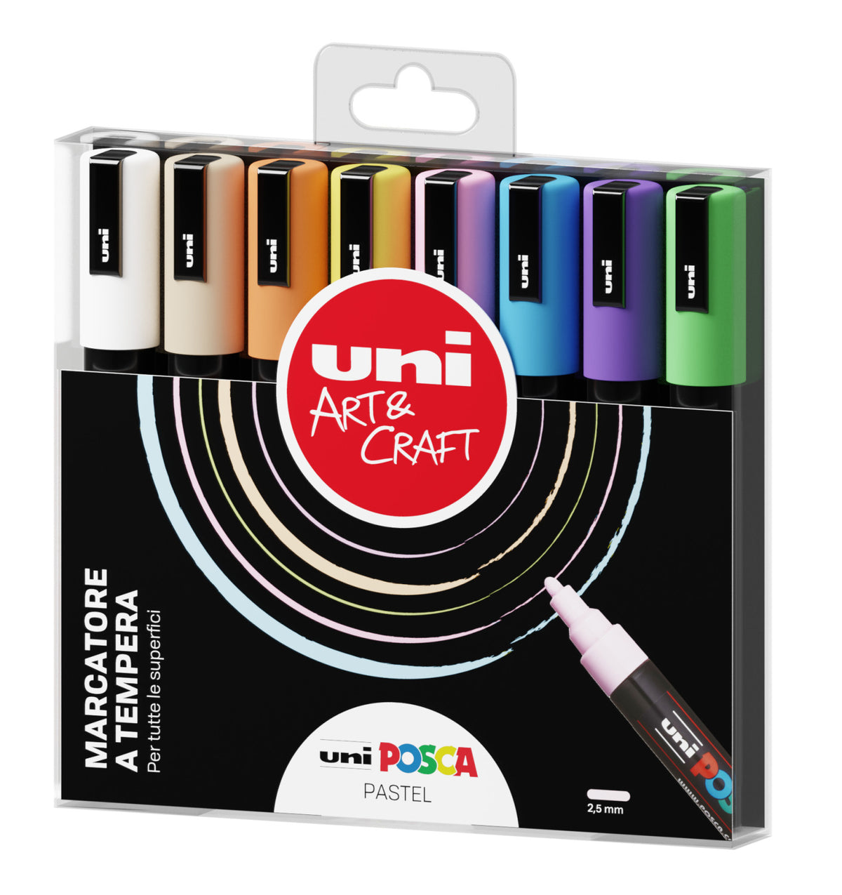 Uni-Ball Posca evidenziatore 8 pz Multicolore